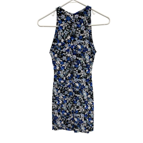 Zara Romper Size Small Floral Sleeveless Blue Black Bohemian Summer Resort NEW - Picture 2 of 13